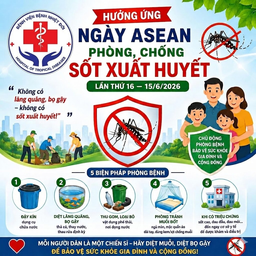 HƯỞNG ỨNG NGÀY ASEAN PHÒNG, CHỐNG SỐT XUẤT HUYẾT (15/6/2026) 